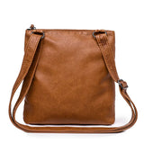 Brown Faux Leather Crossbody Bag for Women Small Purses