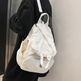 Canvas Rucksack Unisex Backpack Large Capacity Daypack Zipper School Bag