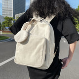 Canvas Rucksack Unisex Student School Bags Large Capacity Daypack