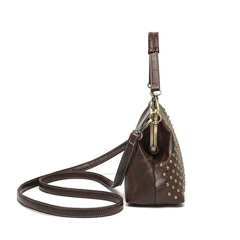 Vintage Women Shoulder Bags Crossbody Bag Large Capacity Shell Bag Rivet Tote