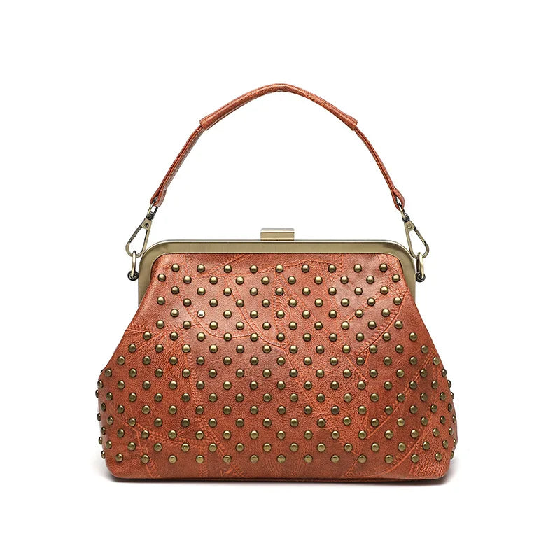 Vintage Women Shoulder Bags Crossbody Bag Large Capacity Shell Bag Rivet Tote