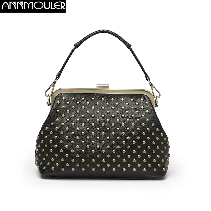 Vintage Women Shoulder Bags Crossbody Bag Large Capacity Shell Bag Rivet Tote