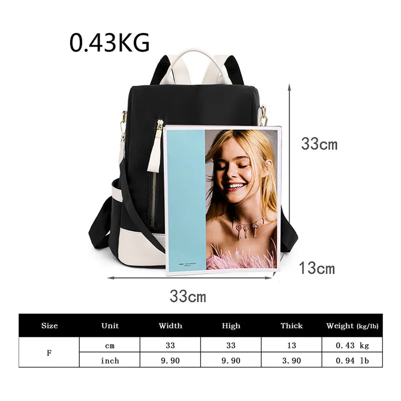 Women's Anti-Theft Backpack Large Capacity School Bags Waterproof Rucksack