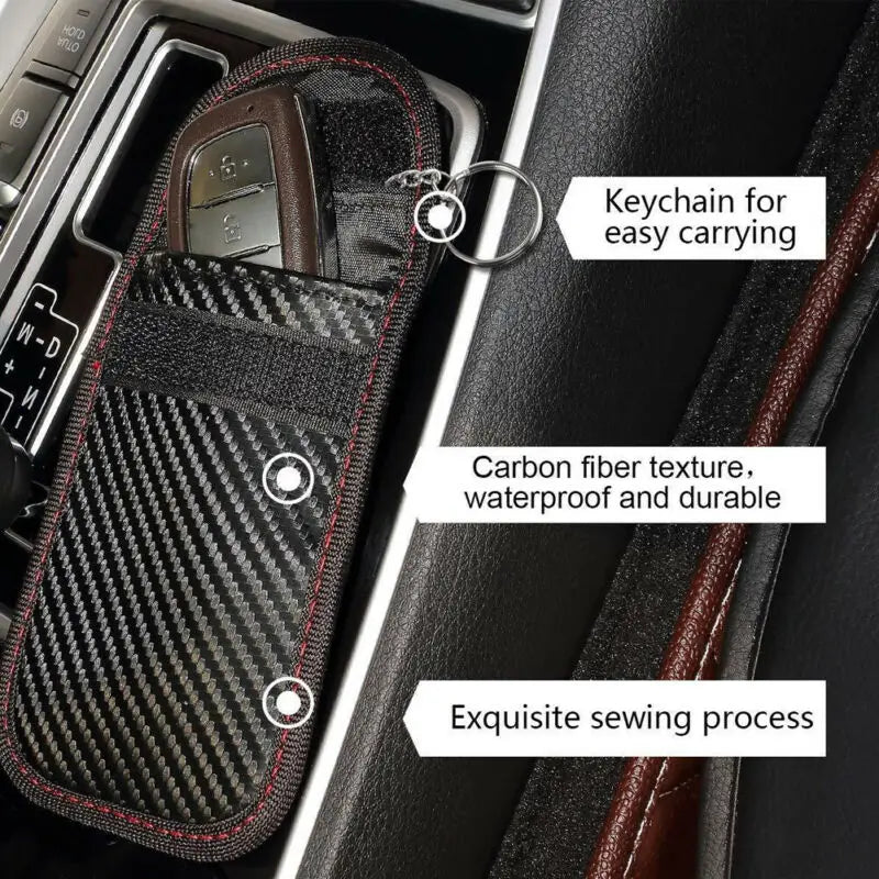 RFID Signal Blocking Car Key Wallet - Anti-Theft Keyless Entry Cover