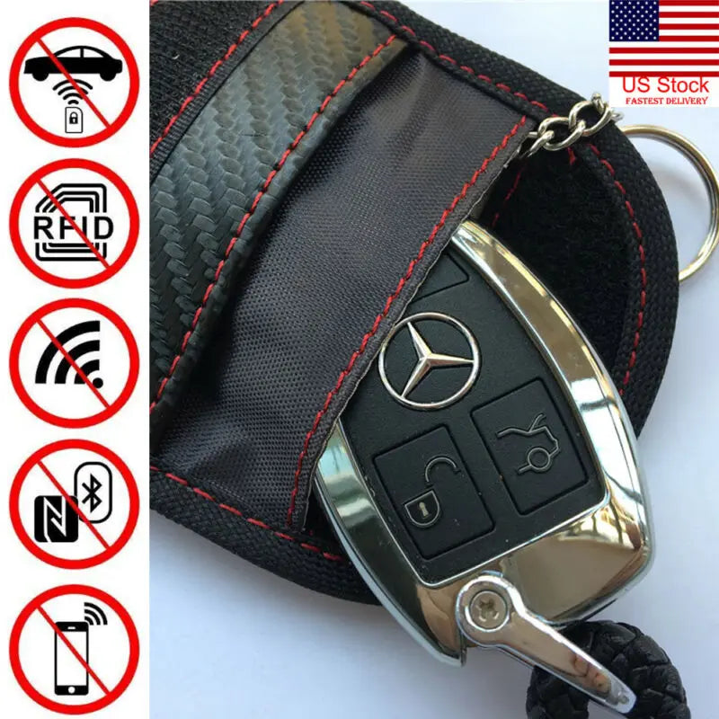 RFID Signal Blocking Car Key Wallet - Anti-Theft Keyless Entry Cover