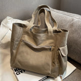 Autumn Canvas Handbags Multi-pocket Shoulder Bags Women Casual Satchel Hobo