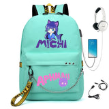 Aphmau Backpack USB Charging School Bag Waterproof Student Backpack