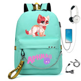 Aphmau Backpack USB Charging School Bag Waterproof Student Backpack