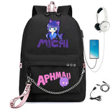 Aphmau Backpack USB Charging School Bag Waterproof Student Backpack