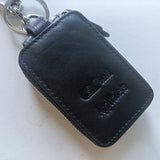 Leather Car Key Chain Keychain Holder Metal Hook Zipper Bag