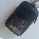 Leather Car Key Chain Keychain Holder Metal Hook Zipper Bag
