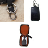 Leather Car Key Chain Keychain Holder Metal Hook Zipper Bag