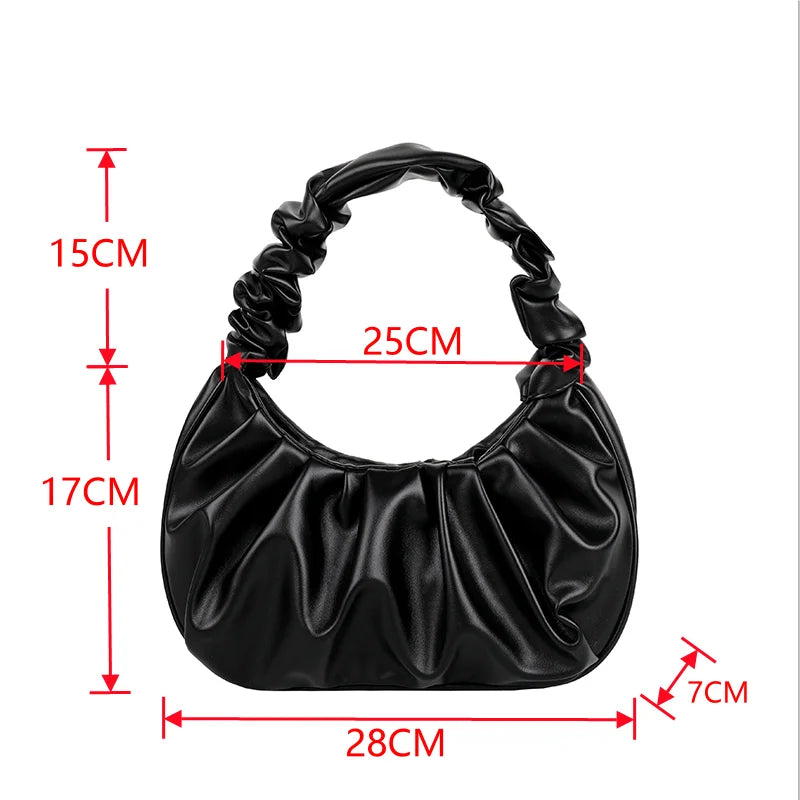 Armpit Shoulder Bags Leather Soft Handbags for Women High Ladies Clutch Bags