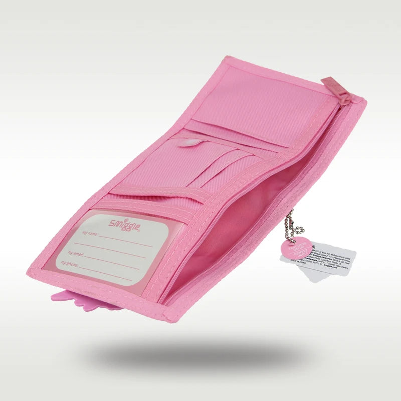 Smiggle Children's Wallet Triple Coin Purse Unicorn Butterfly
