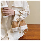 Plush Bucket Crossbody Bags Mini Handbags Purse