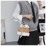 Plush Bucket Crossbody Bags Mini Handbags Purse