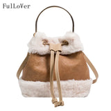 Plush Bucket Crossbody Bags Mini Handbags Purse