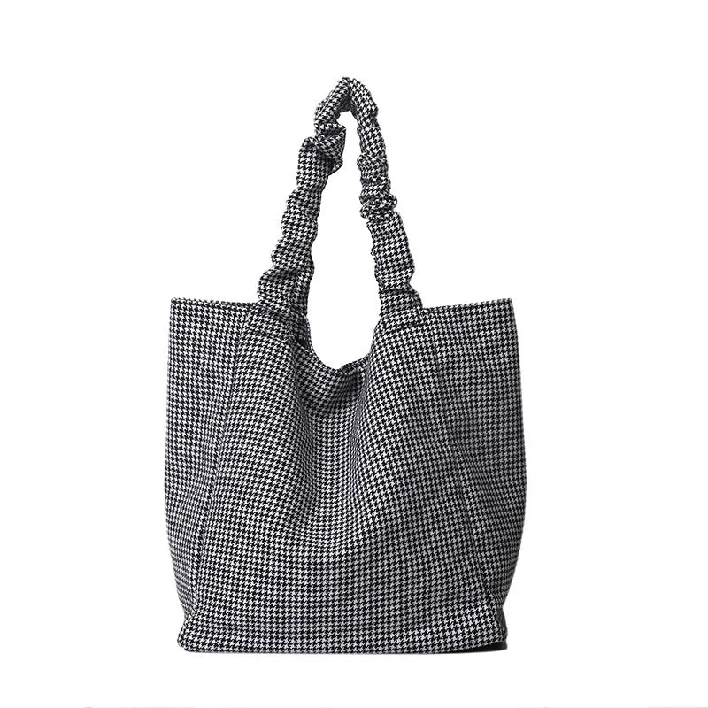 Plaid Tote One-shoulder Canvas Bag