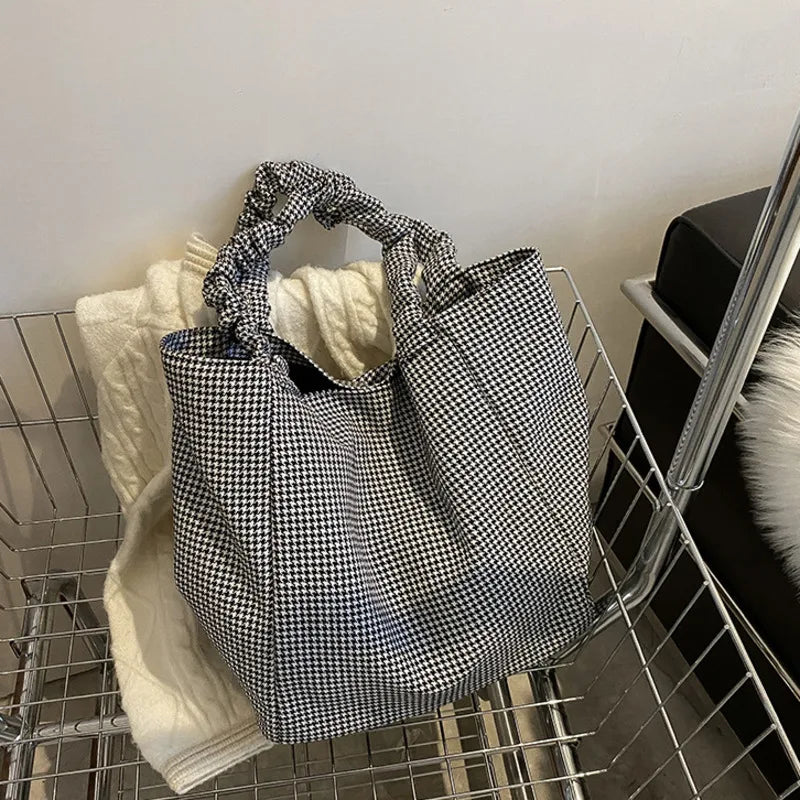 Plaid Tote One-shoulder Canvas Bag