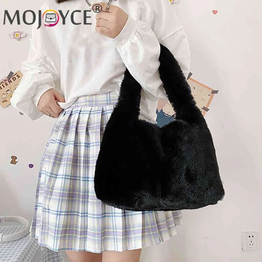 Plush Fluffy Tote Bags for Women, Large Capacity Soft Furry Handbags