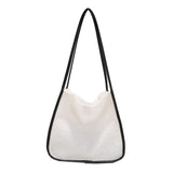 Plush Shoulder Bag Women Casual Print Shopping Tote Handbags