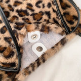 Plush Shoulder Bag Women Casual Print Shopping Tote Handbags