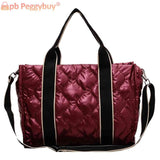 Fall Winter Quilted Shoulder Handbag Large Capacity Portable Travel Crossbody