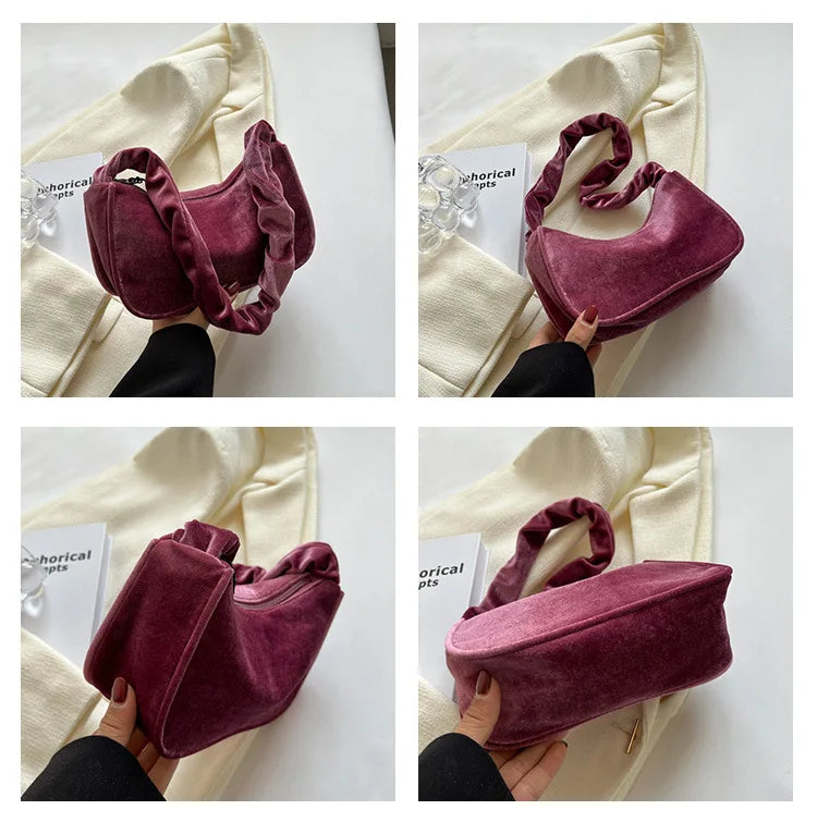 Autumn Women Large-capacity Shoulder Bags Casual Plush Warm Bags