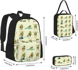 Avocado Exercise School Backpack Pencil Case Lunch Bag Set