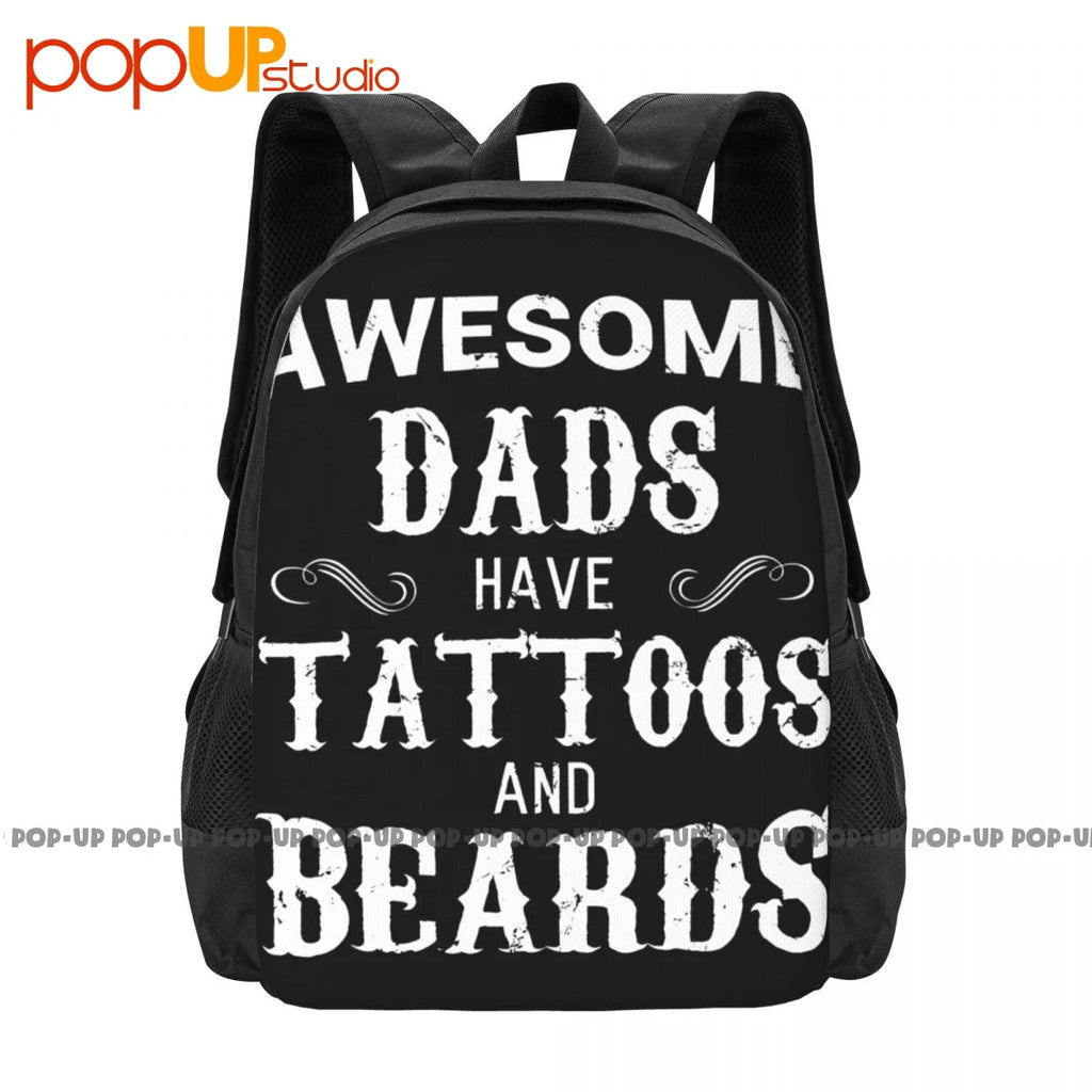 Dads Tattoo & Beard Backpack Gym Swimming Shopping Bag