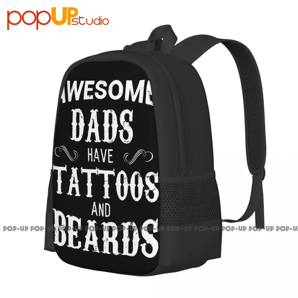 Dads Tattoo & Beard Backpack Gym Swimming Shopping Bag