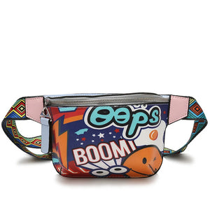 Graffiti Waist Bag Women Personality Belt Bags Chest Handbag