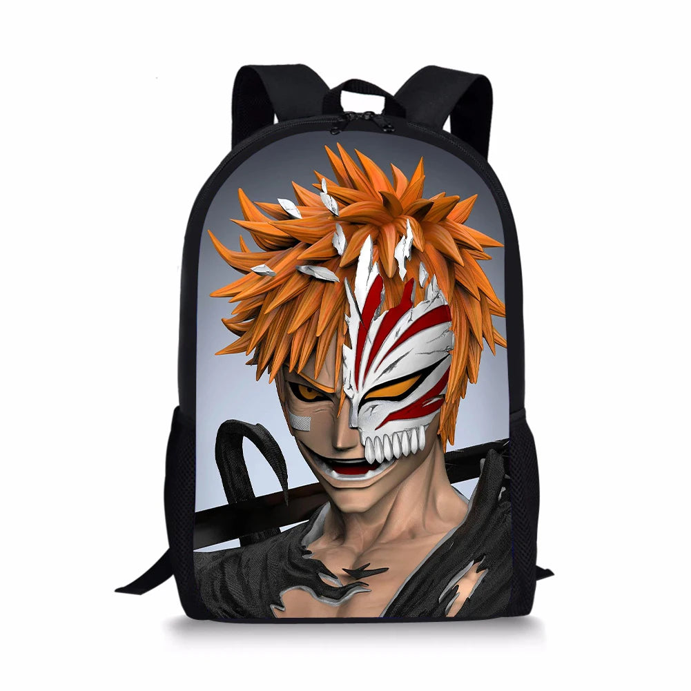BLEACH Pattern Print School Bags Daily Travel Climbing Durable Backpack