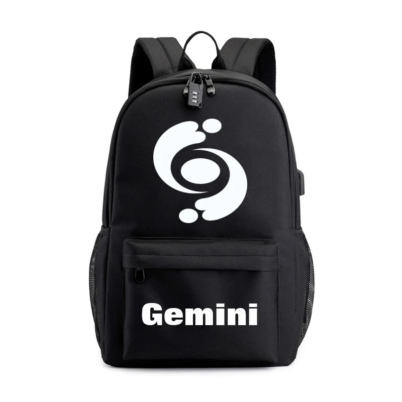 Zodiac Sign Canvas Schoolbag Constellation Horoscope Backpack