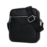 BULLCAPTAIN Leather Shoulder Bag Men Causal Crossbody Bags Small Double Zipper