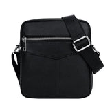 BULLCAPTAIN Leather Shoulder Bag Men Causal Crossbody Bags Small Double Zipper