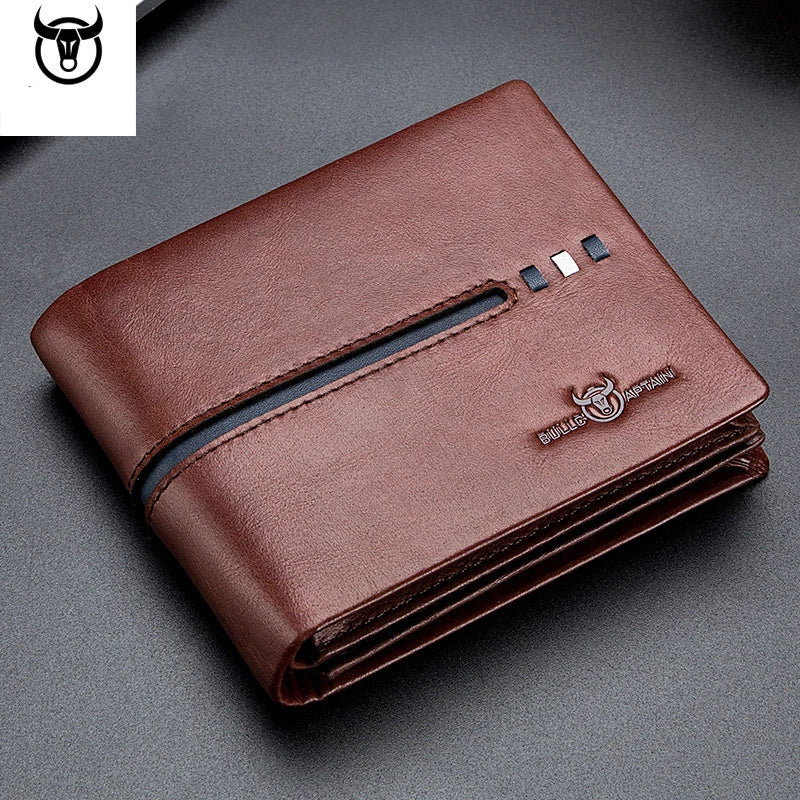 BULLCAPTAIN Men's Leather RFID Wallet