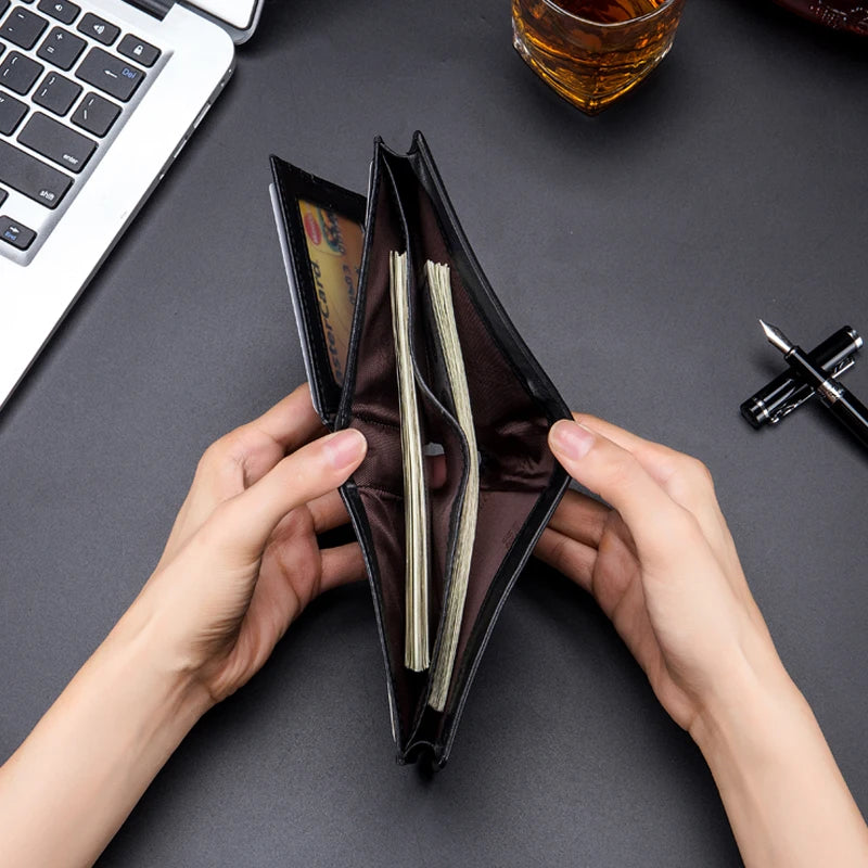 BULLCAPTAIN Men's Leather RFID Wallet