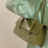 Retro PU Leather Armpit Handbags For Women Large Capacity Shoulder Bags