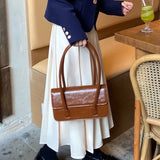 Retro PU Leather Armpit Handbags For Women Large Capacity Shoulder Bags