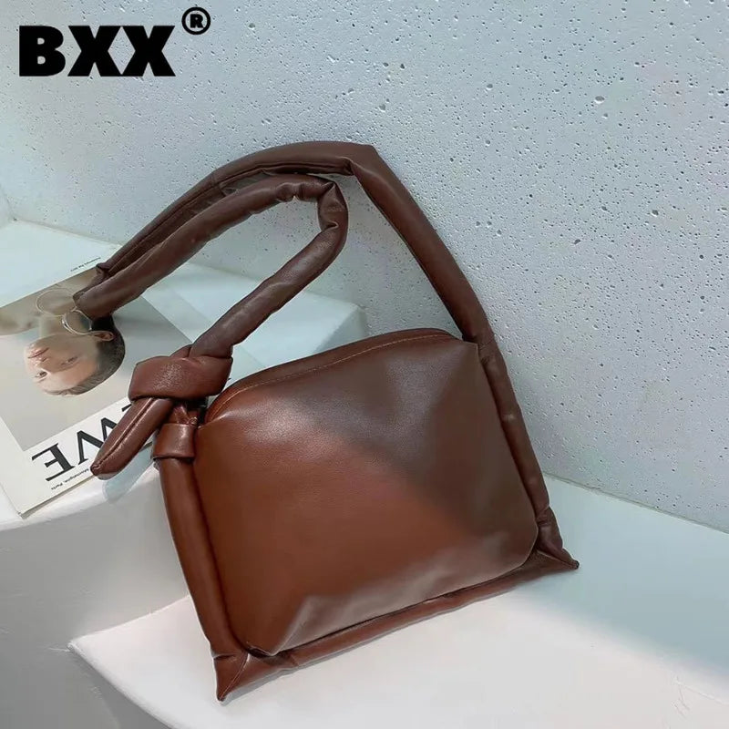 Retro PU Leather Handbags For Women High Shoulder Crossbody Female Bags