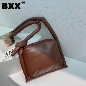 Retro PU Leather Handbags For Women High Shoulder Crossbody Female Bags