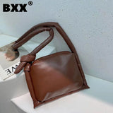 Retro PU Leather Handbags For Women High Shoulder Crossbody Female Bags