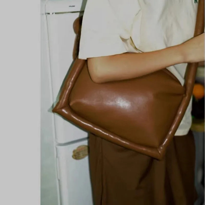 Retro PU Leather Handbags For Women High Shoulder Crossbody Female Bags