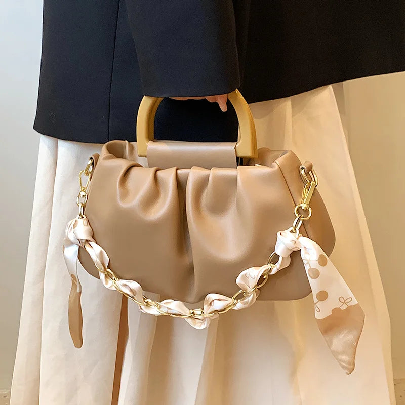 Casual Pleated Shoulder Bag Women's Crossbody 8P0321