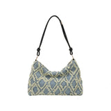 Casual Denim Canvas Plaid Women's Handbag GF3873