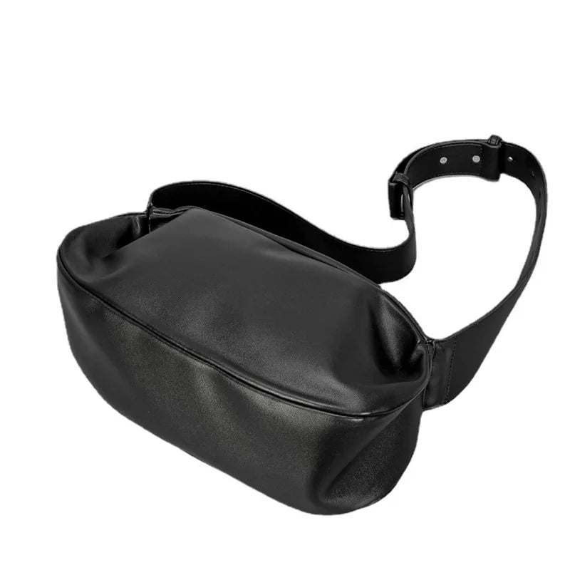 Wide Shoulder PU Leather Bag Women High Capacity Messenger Female Bags