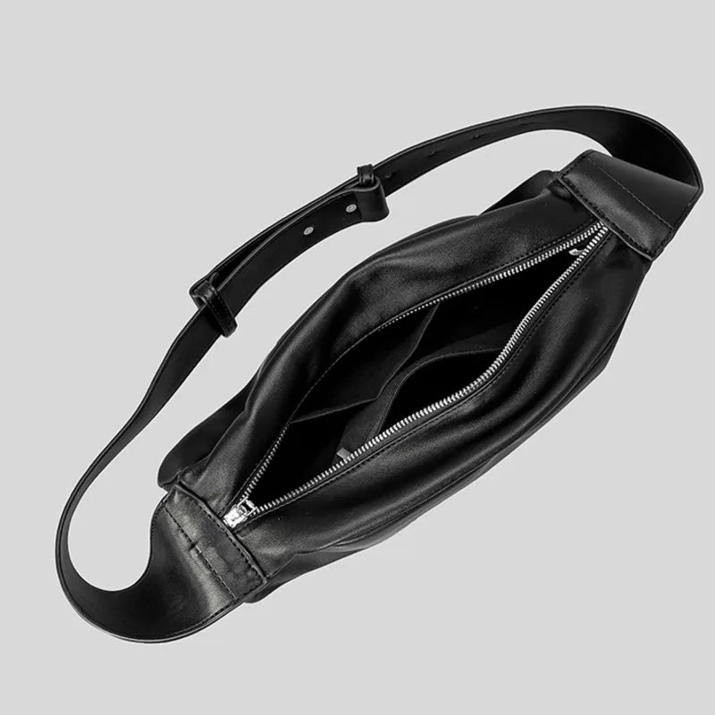 Wide Shoulder PU Leather Bag Women High Capacity Messenger Female Bags