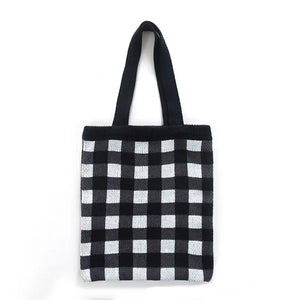 Plaid Woven Women's Handbags Travel Shopping Shoulder Armpit Bag