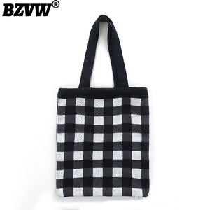 Plaid Woven Women's Handbags Travel Shopping Shoulder Armpit Bag
